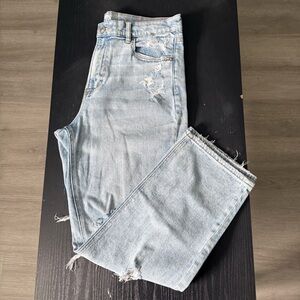 American Eagle Light Blue Distressed Denim